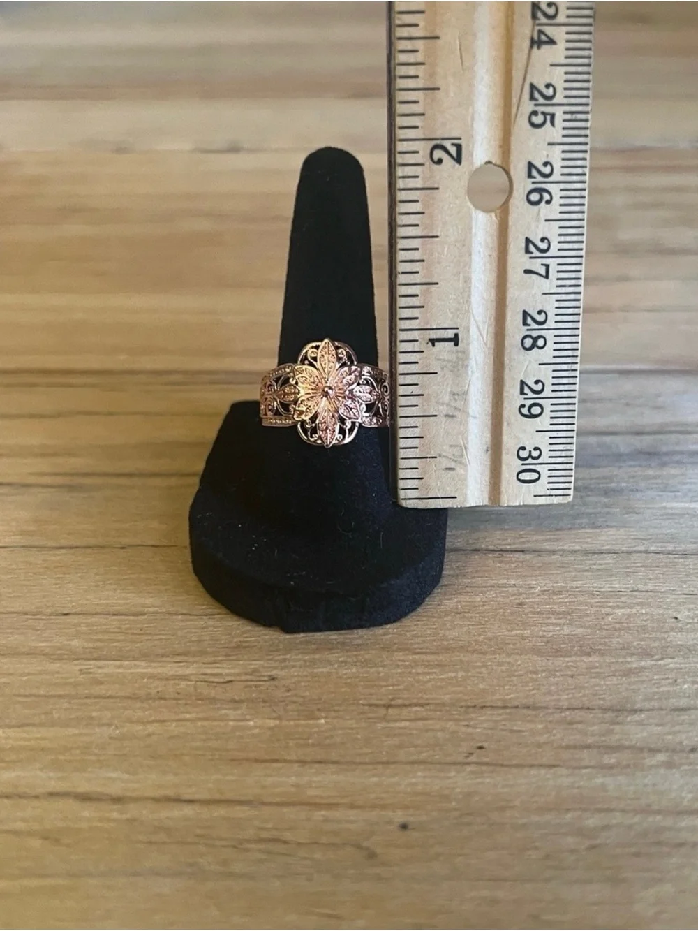 Rose Gold Tone Floral Filigree Fashion Ring -NWOT-Size 6.5